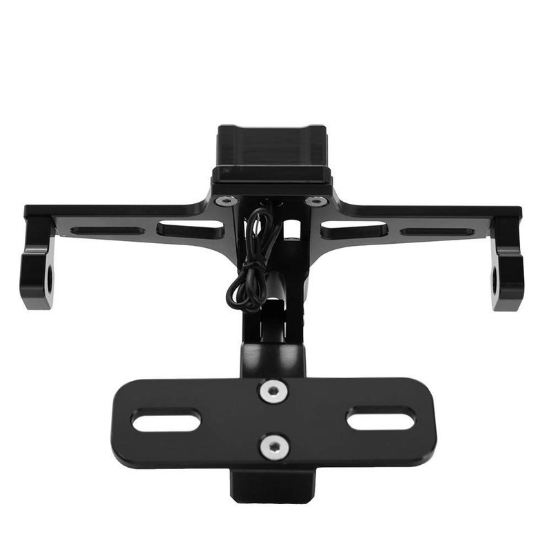 TESWNE Universal Motorcycle LED Light Rear License Plate Holder Adjustable Fender Eliminator Bracket for Yamaha for Kawasaki for Ducati (Black) - Image 4